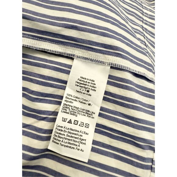 NWT J.Crew Drop Waist Blue White Striped Cotton Poplin Midi Dress Small - Picture 7 of 8